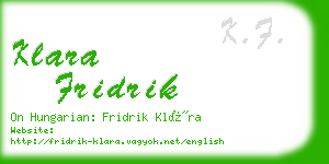 klara fridrik business card